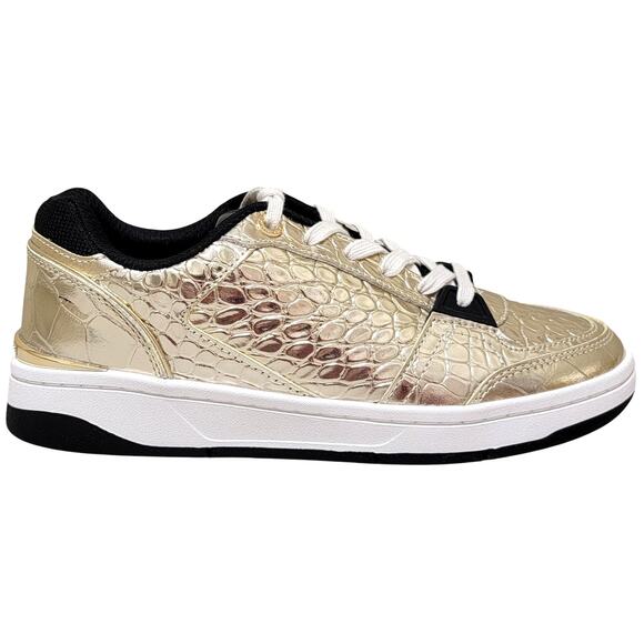 Michael Michael Kors Women Rebel Lace Up Low Top Sneakers Size US 7M Pale Gold - Picture 2 of 5